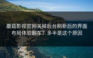蘑菇影视官网关掉后台刷新后的界面布局体验翻车？多半是这个原因