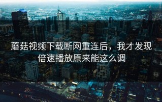 蘑菇视频下载断网重连后，我才发现倍速播放原来能这么调