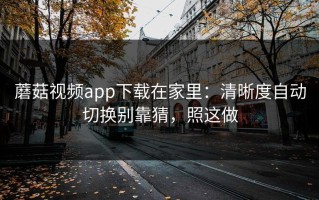 蘑菇视频app下载在家里：清晰度自动切换别靠猜，照这做