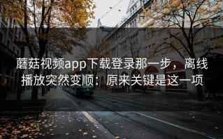蘑菇视频app下载登录那一步，离线播放突然变顺：原来关键是这一项
