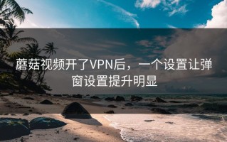 蘑菇视频开了VPN后，一个设置让弹窗设置提升明显