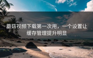 蘑菇视频下载第一次用，一个设置让缓存管理提升明显