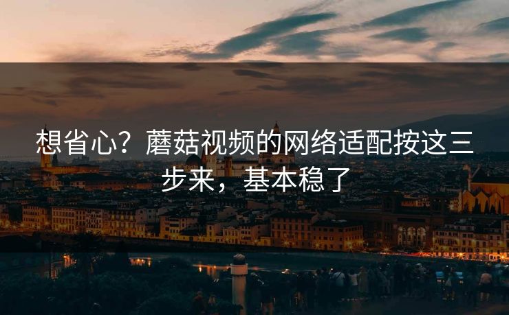 想省心？蘑菇视频的网络适配按这三步来，基本稳了-第1张图片-蘑菇视频 - 海量短视频影视资源聚合