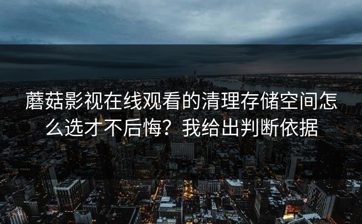 蘑菇影视在线观看的清理存储空间怎么选才不后悔？我给出判断依据