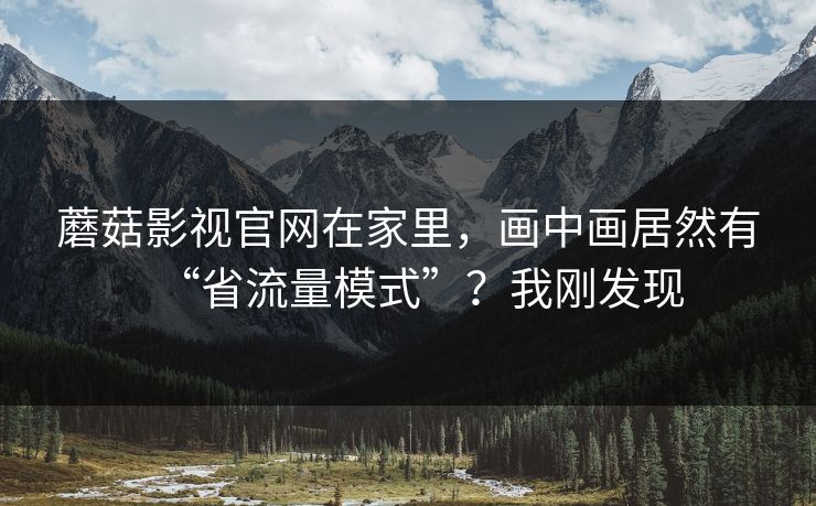 蘑菇影视官网在家里，画中画居然有“省流量模式”？我刚发现-第1张图片-蘑菇视频 - 海量短视频影视资源聚合