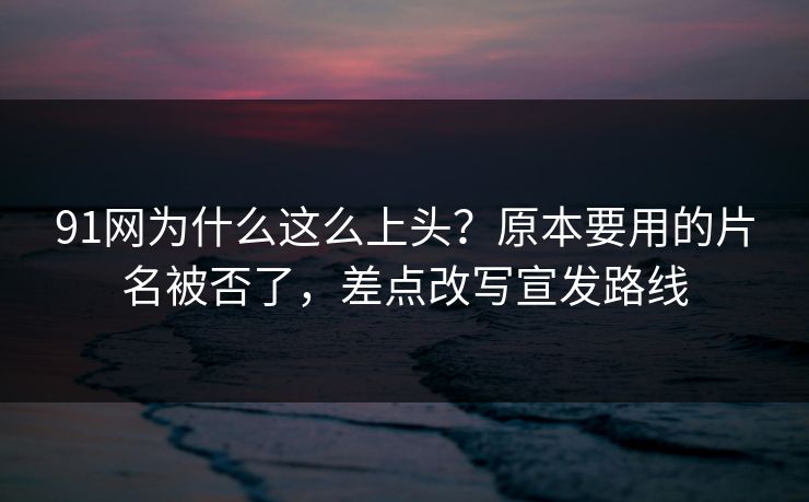 91网为什么这么上头？原本要用的片名被否了，差点改写宣发路线-第1张图片-蘑菇视频 - 海量短视频影视资源聚合