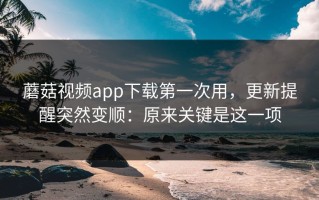 蘑菇视频app下载第一次用，更新提醒突然变顺：原来关键是这一项