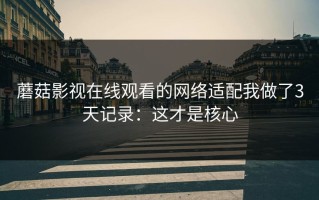 蘑菇影视在线观看的网络适配我做了3天记录：这才是核心