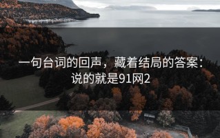 一句台词的回声，藏着结局的答案：说的就是91网2