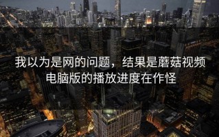 我以为是网的问题，结果是蘑菇视频电脑版的播放进度在作怪