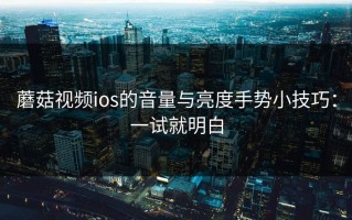 蘑菇视频ios的音量与亮度手势小技巧：一试就明白