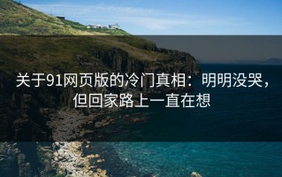 关于91网页版的冷门真相：明明没哭，但回家路上一直在想