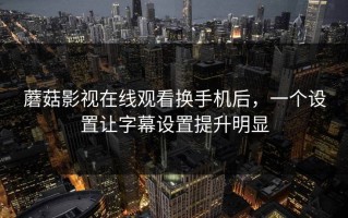 蘑菇影视在线观看换手机后，一个设置让字幕设置提升明显