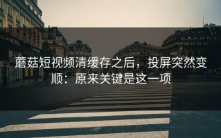蘑菇短视频清缓存之后，投屏突然变顺：原来关键是这一项