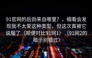 91官网的后劲来自哪里？，细看会发现我不太爱这种类型，但这次真被它说服了（顺便对比91网1）（91网2的暗示别错过）