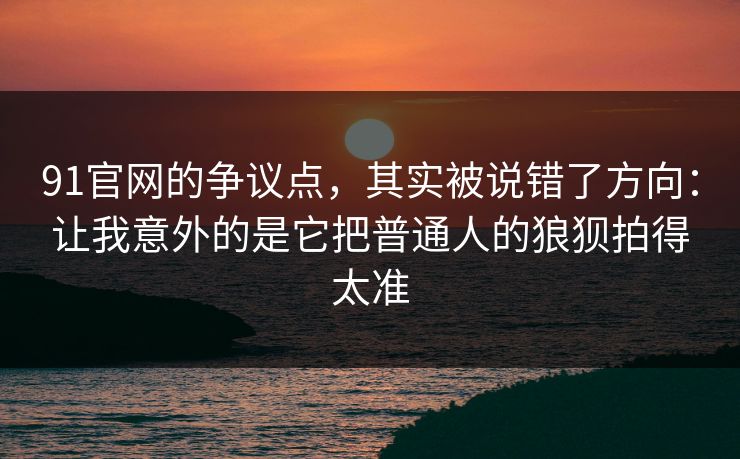 91官网的争议点，其实被说错了方向：让我意外的是它把普通人的狼狈拍得太准-第1张图片-蘑菇视频 - 海量短视频影视资源聚合