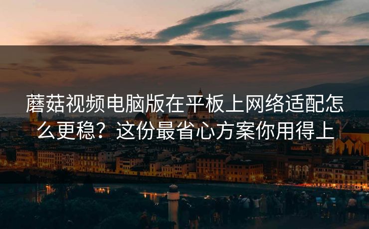 蘑菇视频电脑版在平板上网络适配怎么更稳？这份最省心方案你用得上