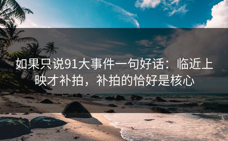 如果只说91大事件一句好话：临近上映才补拍，补拍的恰好是核心