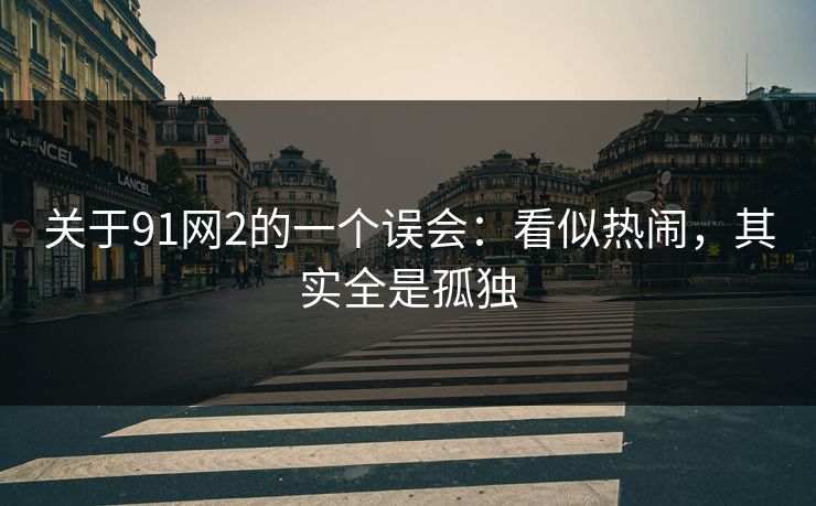 关于91网2的一个误会：看似热闹，其实全是孤独