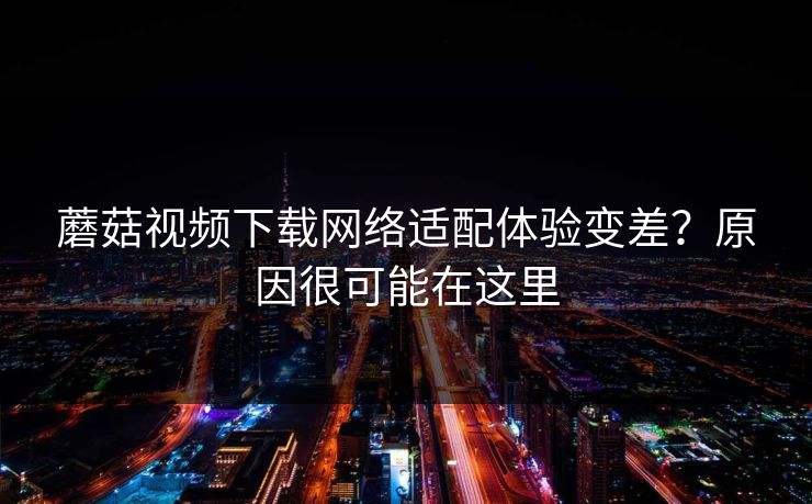 蘑菇视频下载网络适配体验变差？原因很可能在这里