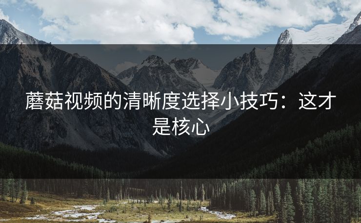 蘑菇视频的清晰度选择小技巧：这才是核心-第1张图片-蘑菇视频 - 海量短视频影视资源聚合